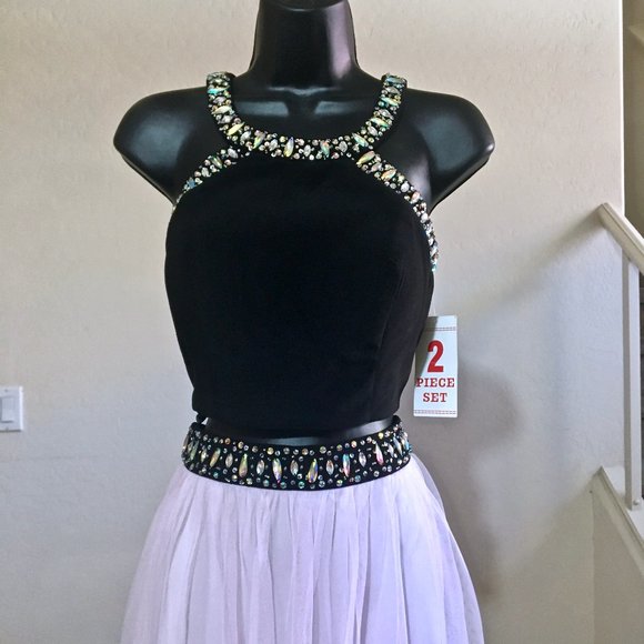 Blondie Nite Prom Bridesmaid Halter Formal Dress 9 - Picture 4 of 12